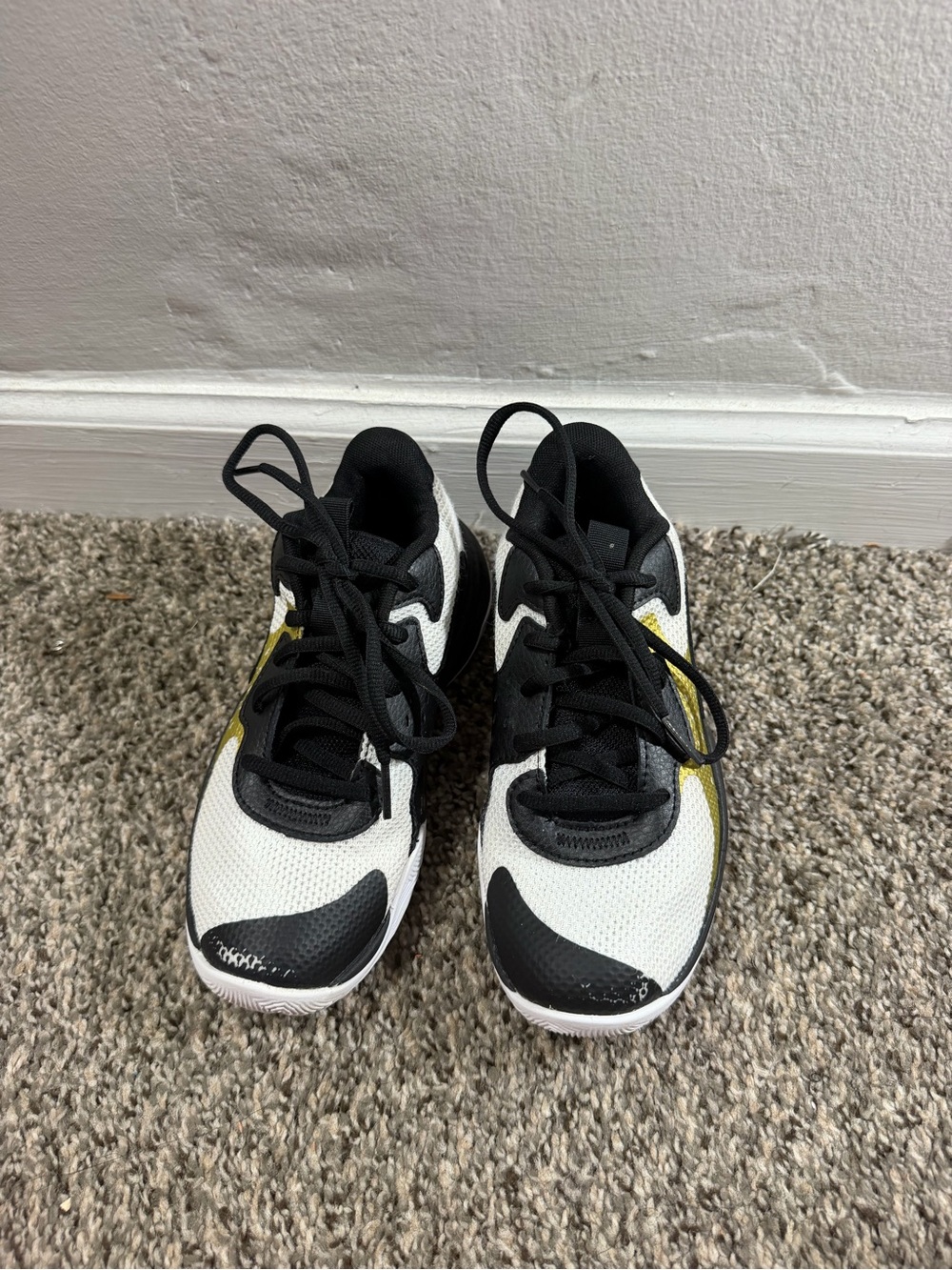 Under Armour Kids Black, White & Yellow Athletic Sneakers